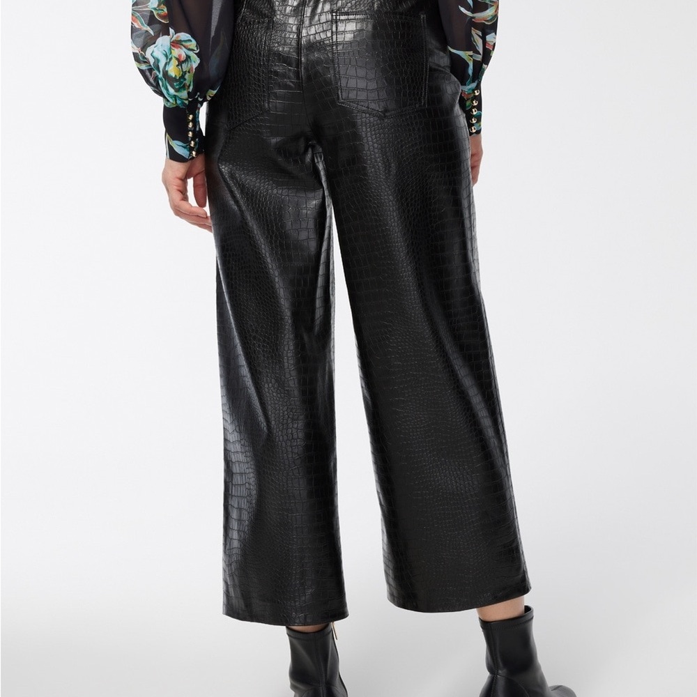 Faux Crocodile Wide Leg Crops